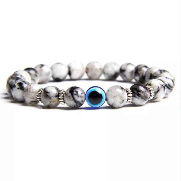 men agate evil eye bracelet - Picture 1 of 1